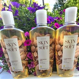 New Avon Skin So Soft comforting Shea bath oil 16.9oz three bottles